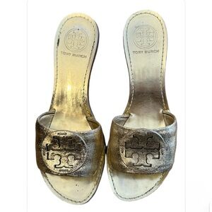 Tory Burch Aerin Metallic Craquelle Shoes